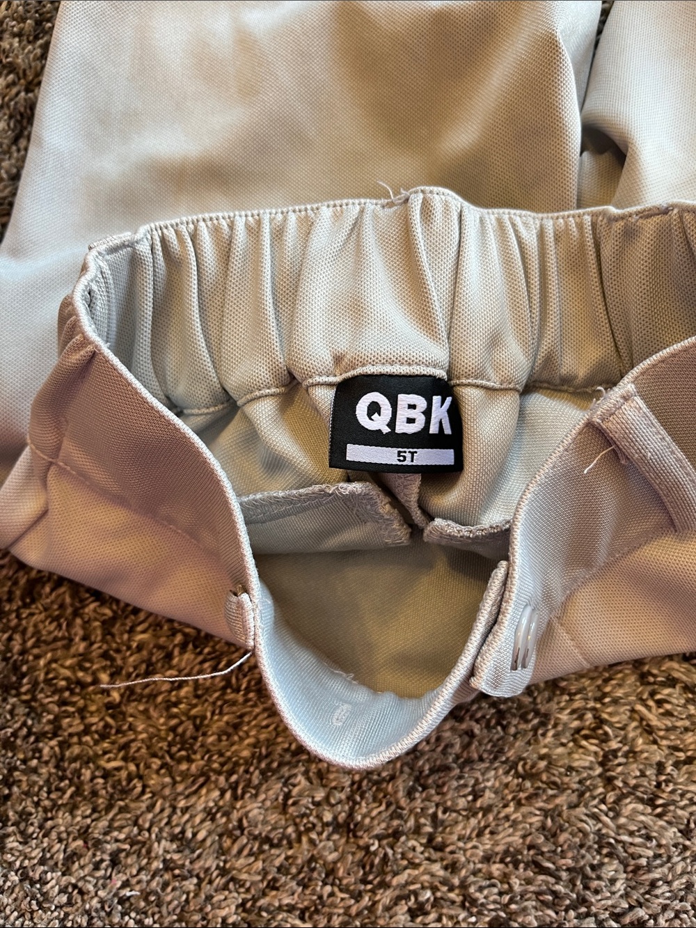 Kids Neutral gray baseball Pants with black belt - Picture 10 of 14